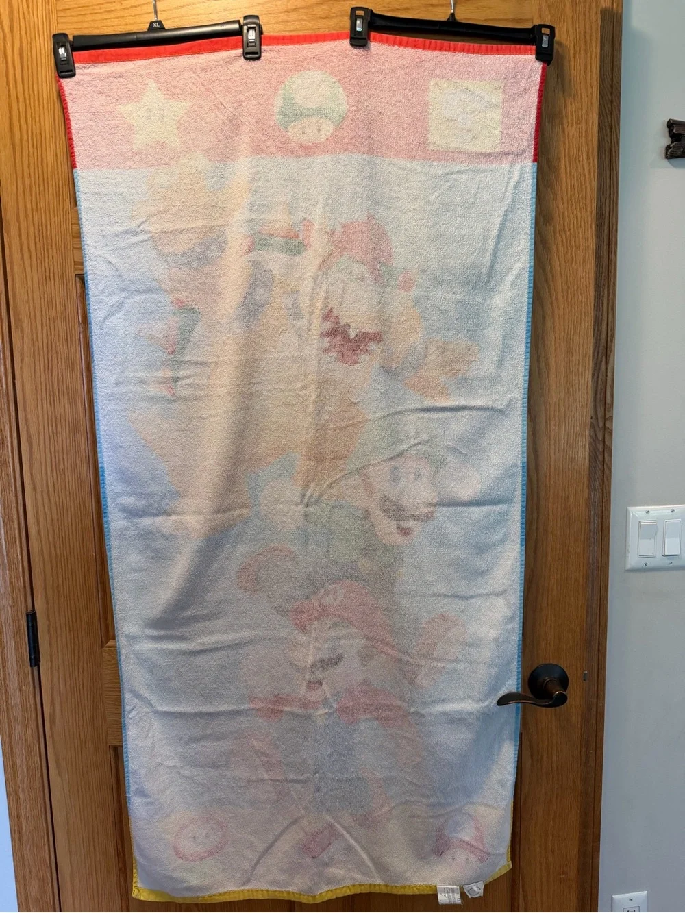 Nintendo Super Mario Printed Beach Towel Mario Luigi Bowser 54.5”x27.5” Cotton